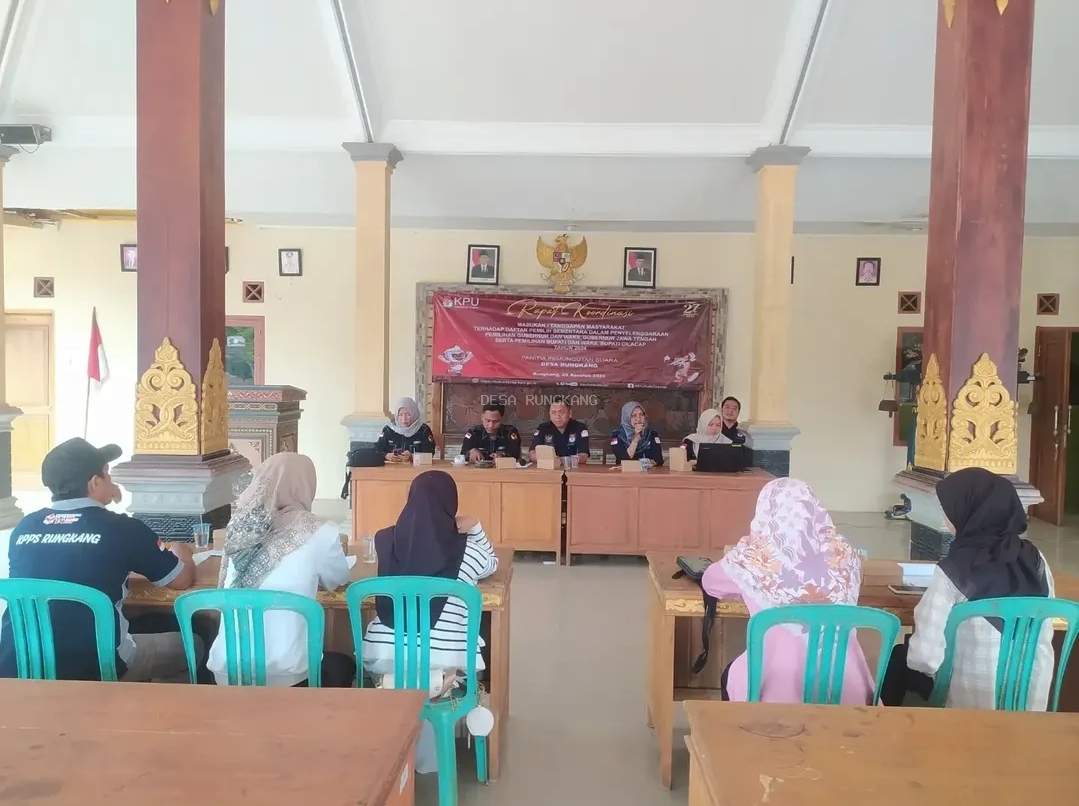 Rapat Koordinasi Masukan/Tanggapan masyarakat terhadap daftar pemilih sementara dalam penyelenggaraan pemilihan Gubernur dan wakil gubernur Jawa Tengah dan Bupati dan wakil Bupati Cilacap tahun 2024.